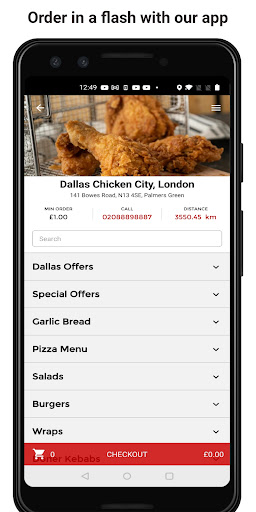 Android application Dallas Chicken City, London screenshort