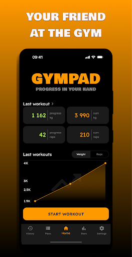 Android application GymPad Workout Tracker Gym Log screenshort