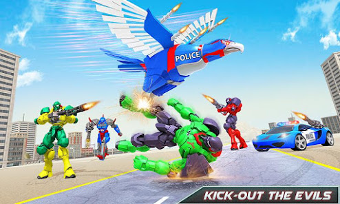 Flying Eagle Robot Car Games 3.6 APK + Mod (Unlocked) for Android