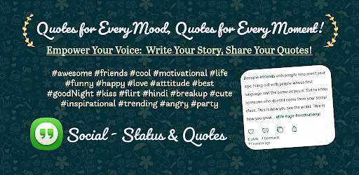 Android application Social - Status & Quotes screenshort