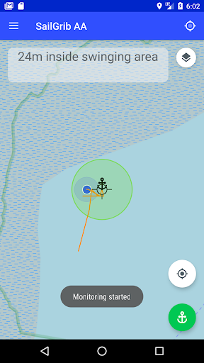 Anchor Alarm - SailGrib AA Screen 3