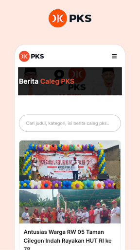 Android application Caleg PKS screenshort