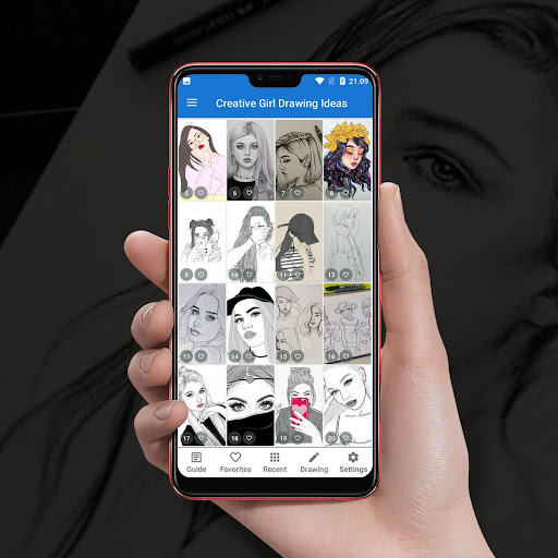 Android application Creative Girl Drawing Ideas screenshort