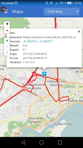 Android application GPS Conectate screenshort