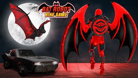 Flying Bat Robot Bike Game