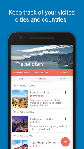 Android application TravelMuse: Tracker with Ideas screenshort