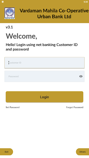 Android application Vardhaman Bank Mobilebanking screenshort