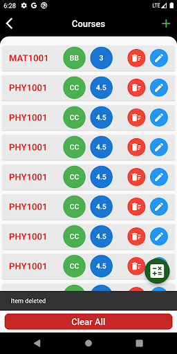 GPA CALCULATOR Screen 2
