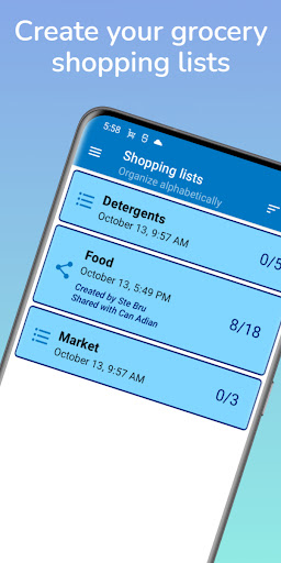 IntelliList: Shopping list Screen 2