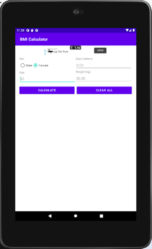 BMI Calculator Screen 3