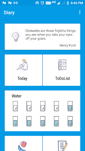 Android application Diary: Notes, Goals, Reminder. screenshort