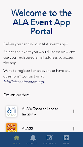 ALA Events Portal Screen 3