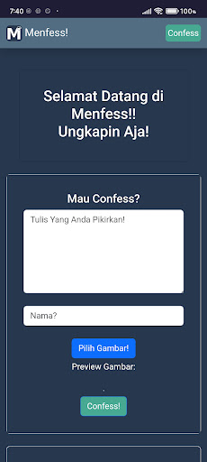 Android application Menfess screenshort