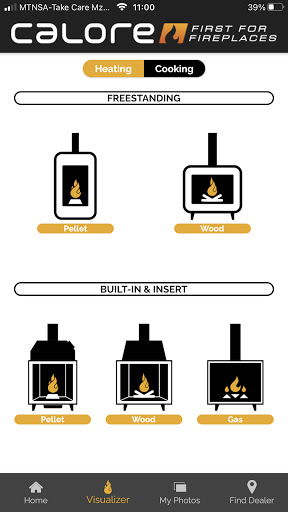 Calore Fireplaces Visualizer Screen 2