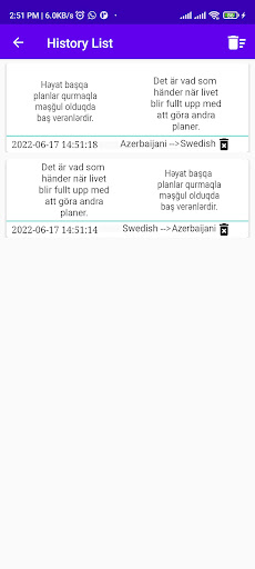 Azerbaijani Swedish Translator Screenshot