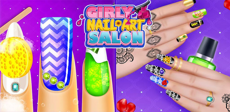 Girly nail art manicure salon