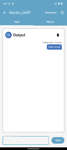 Screenshot of nRF Toolbox for Bluetooth LE