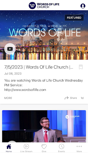 Android application Words of Life Church screenshort