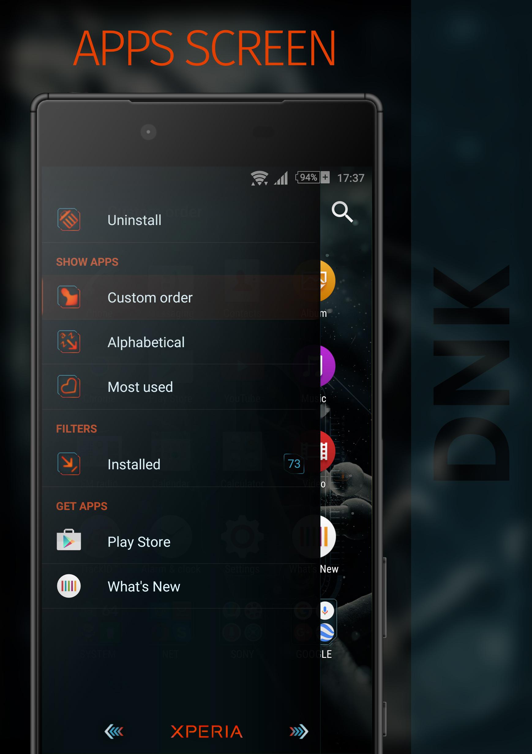 Android application DNK Xperia Theme screenshort
