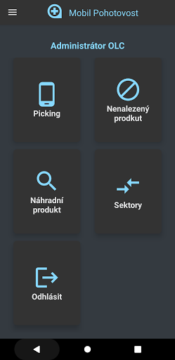 Android application Mobil Pohotovost - Sklad screenshort
