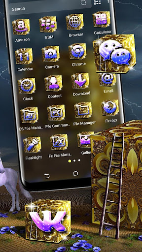 Golden Cube Launcher Theme Screen 2
