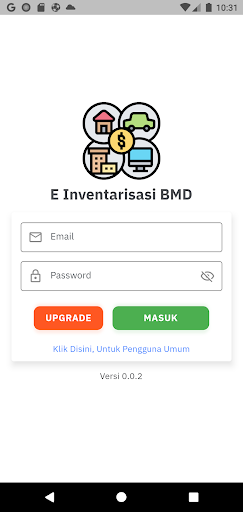 Android application E Inventarisasi BMD screenshort