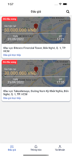 Android application Loca Bid screenshort