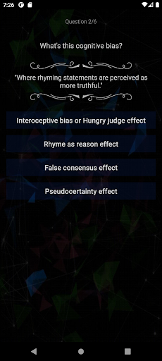 The Cognitive Bias Quiz Screen 3