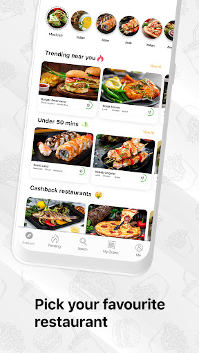 Android application Jet Food screenshort