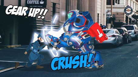 Super Soldier vs Justice Bot Street Brawl