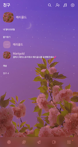 Android application [메리골드] 핑크 꽃밤 카톡 테마 screenshort