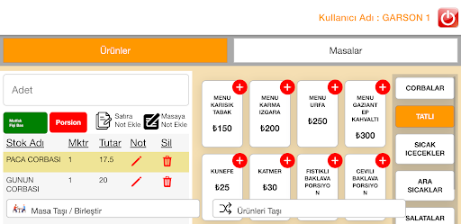 Android application Restoran Uygulaması screenshort