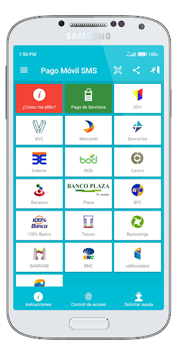 Android application Pago Móvil SMS screenshort