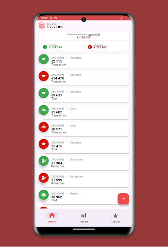Aperçu de l'application