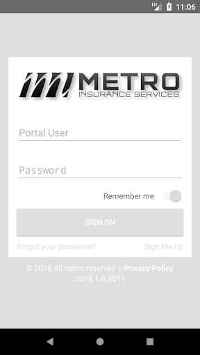 Android application Metro Ins Services Online screenshort