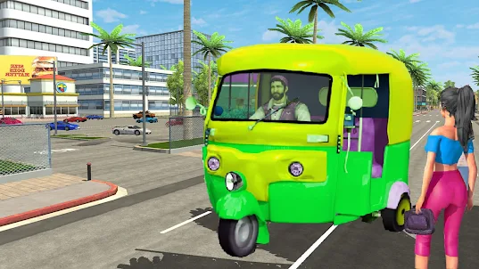 indian city tuk tuk rikshaw 3d