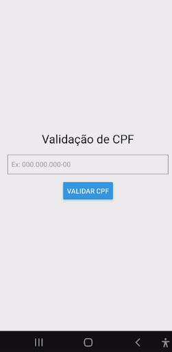 Android application Validador de CPF screenshort