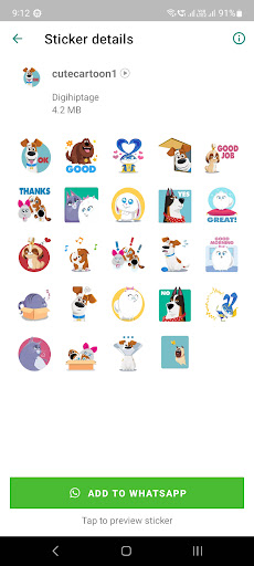 Android application Animated Cartoon WASticker screenshort