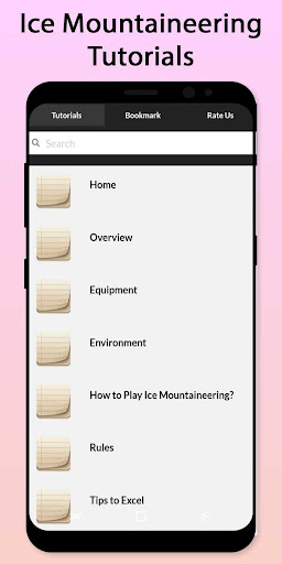Android application Easy Ice Mountaineering Tutori screenshort
