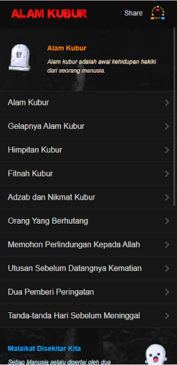 Android application Hari pertama di alam kubur screenshort