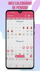 Calendário Menstrual Ciclo