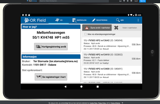 Open Route Field Screen 2