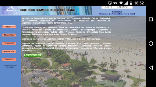 Android application Prof. Célio Moliterno screenshort