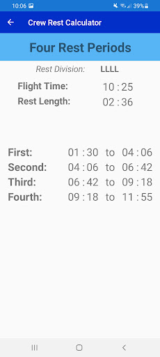 Crew Rest Calculator