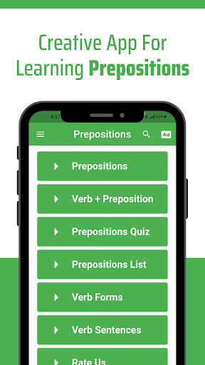 Android application Prepositions Urdu screenshort