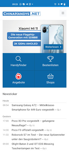 Android application chinahandys.net screenshort