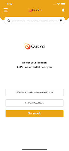 Android application Quickxi Food screenshort