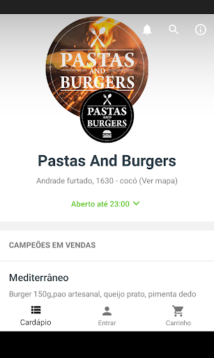 Android application Pastas And Burgers screenshort