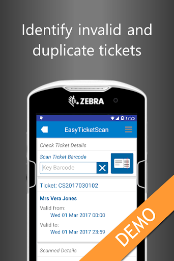 EasyTicketScan - Demo Screen 2