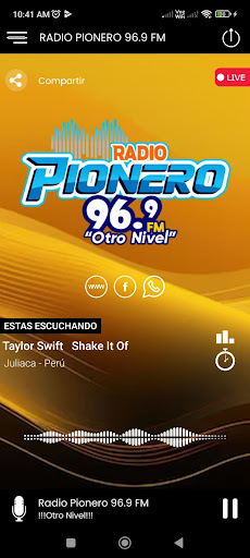 Android application Radio Pionero 96.9 FM screenshort